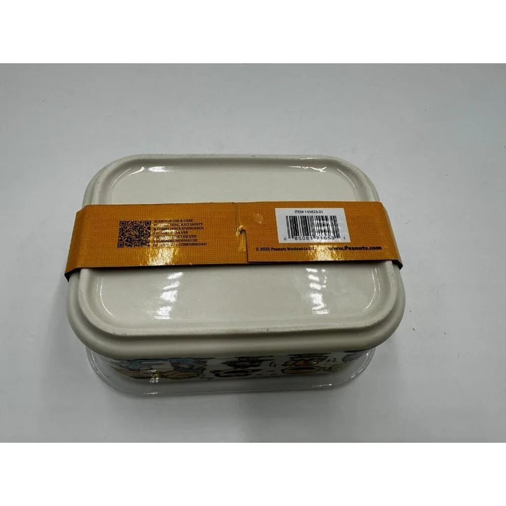 NIP Peanuts Snoopy & The Gang Chow Time 32oz Stoneware Lunch Box Food Storage